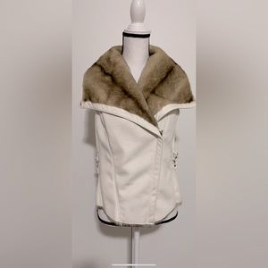BEBE FAUX FUR VEST JACKET
